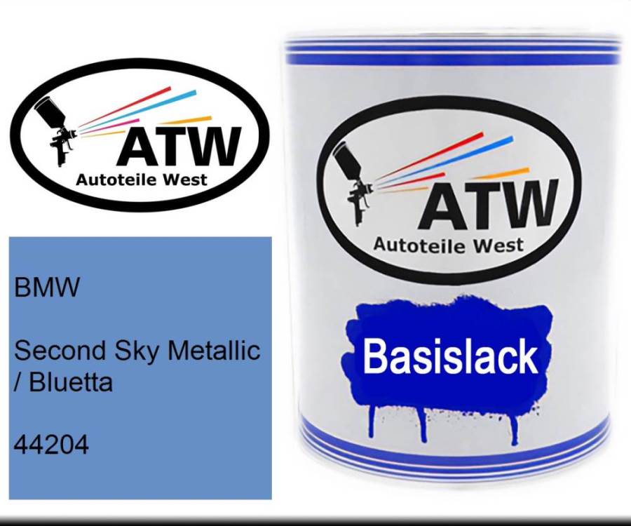 BMW, Second Sky Metallic / Bluetta, 44204: 1L Lackdose, von ATW Autoteile West.